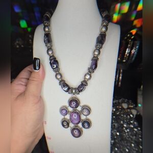 Amethyst and Sterling Statement Necklace